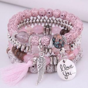 DIEZI Boho Multilayer Hand Beaded Bracelet Set