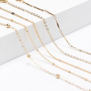 A Set OF 5 Anklet Bracelet Leg Chain Jewelry GD