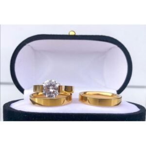 18 Karat Gold Plated Wedding Ring Set