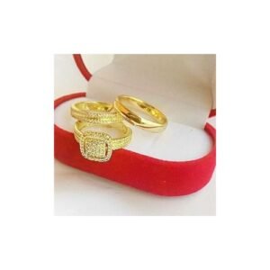 Ivoria Gold Plated Couple Ring Set-Non Fade