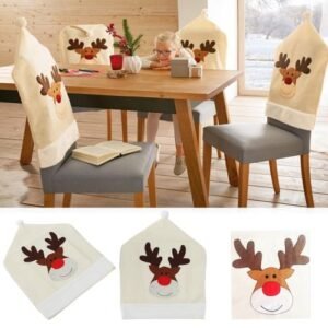 1PC Cute Elk Chair Cover Deer Table Patry Kitchen Dinner Home Xmas Decor