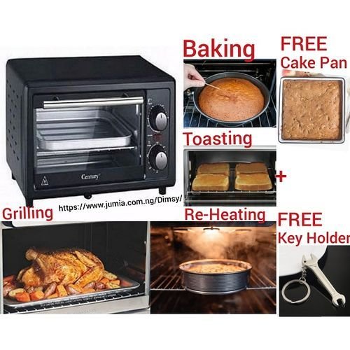 Century 11 Litres- Electric Oven Baker+Toaster+Re-Heater+Griller + FREE Cake Pan + Key Holder