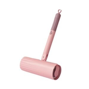 Bed Floor Hair Adhesion Remover Extra Sticky Pet Hair Roller Pet Hair Dust Removal,Pink,Short With Base NO5123