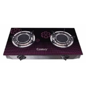 Century Double Burner Table Top Glass Gas Stove