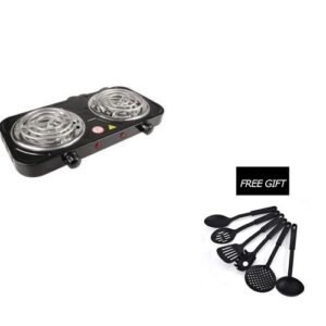 Electric Hot Plate Ring _ Double Burner  & Non Stick Spoon
