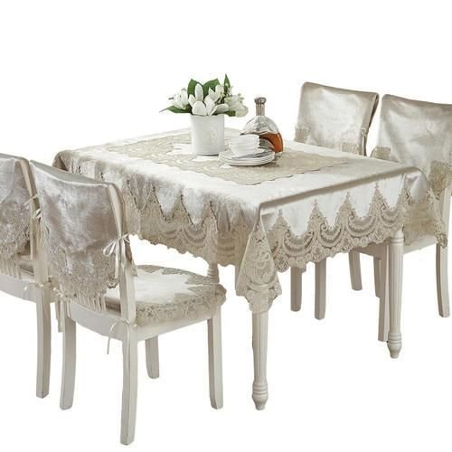 Comfort Tablecloth Lace Edge Dustproof Covers For Table Chair Cover Home Party Table Cloths High Quality