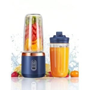 400ml Wireless Portable Electric Juicer, USB C Rechargeable Mini Fruit Juicer With 6 Blades Dual