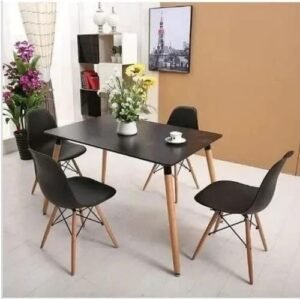 RECTANGULAR Beechwood Dining Table With 4 Sitting Chairs