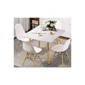 SQUARE Luxury Dinning Round Table + 4 Sitting Chairs