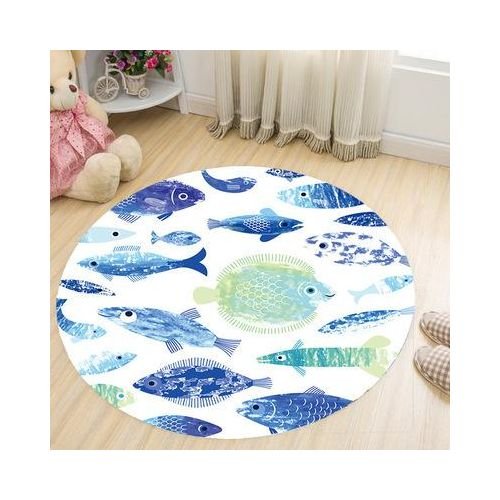 Living Room Dining Room Small Fresh 3d Round Carpet Coffee Table Mat Prayer Mat Computer Chair Non-slip Carpet Pet Mat