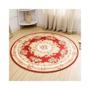 European Style Jacquard Round Floor Mat Carpet Non-slip Tea Table Mats Bedroom Circular Carpets Computer Chair Mat Pad