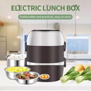 Mini Portable 2-Layer Rice Cooker,Electric Lunch Box,Steamer