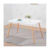 Dinning Plastic Table With Wooden Leg