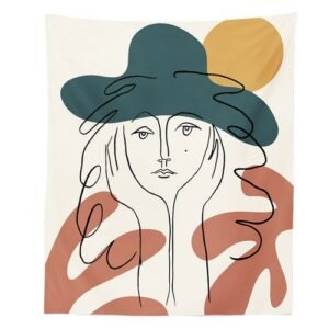 Line Art Sofa Chair Cover Table Cloth Wall