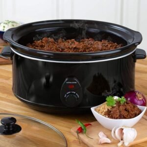Andrew James Black Slow Cooker 6.5L 320W