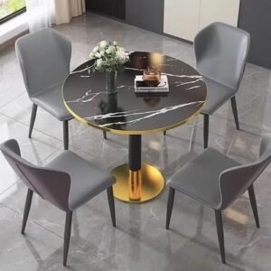 New Modern  Dinning Table With Quality Leather Chairs