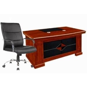 1.4m Executive Table And Standard Leather Chair
