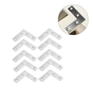 10pcs L Shaped Flat Plate Table Chair Corner Brace Stainless Steel Bracket Furniture Reinforcement Hardware
