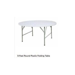 5FT WHITE PLASTIC FOLDING TABLE