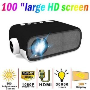 Max 120 "HD Large Screen TV LED Projector 1080p With HDMIUSBAVAudio Projection Home Media Player