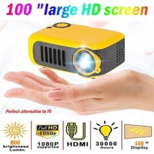 Max 100 "HD Large Screen TV DLS 1080P LCD Mini Projector A2000 Home Media Player