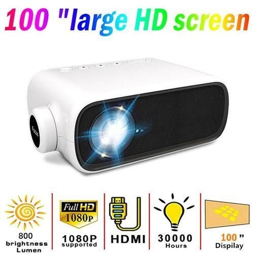 Max 120 "HD Large Screen TV LED Projector 1080p With HDMIUSBAVAudio Projection Home Media Player