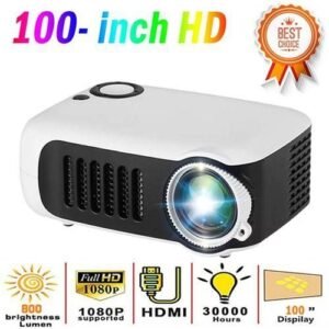 Max 100 "HD Large Screen TV DLS 1080P LCD Mini Projector A2000 Home Media Player