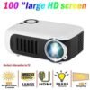 Max 100 "HD Large Screen TV DLS 1080P LCD Mini Projector A2000 Home Media Player