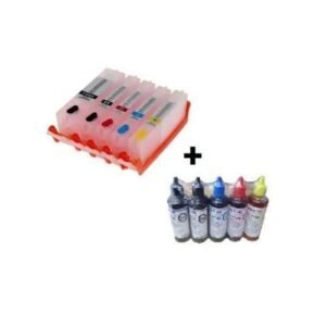 Canon Refillable Ink Cartridge Ts704 -480/481 + Bulk Refill Ink- Black + Cyan+ Magenta+Yellow+ PGBK