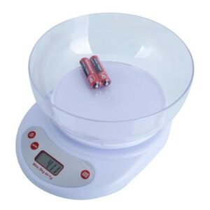 Digital Kitchen Scale With Bowl 5kg Capacity - White
