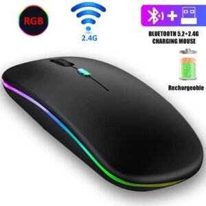 Slim Gaming Rechargeable Wireless Mouse-Black
