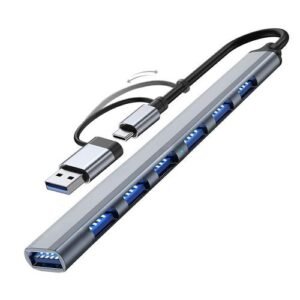 USB HUB Type C 3.0 USB-A Hub Splitter 7 Port USB3.0/2.0 With USB-C PD High Speed Data Transfer
