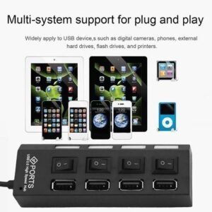 Usb Hub 2.0 Super Speed 4-Ports Portable Micro
