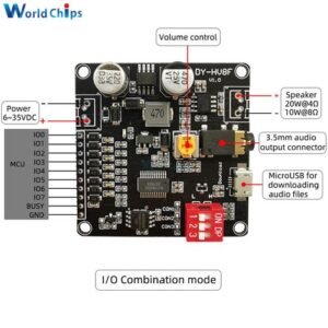 10W/20W Voice Playback Amplifier Module 12V/24V MP3 Music Player Class D 3.5mm Audio Aux Micro USB Volum Control For Arduino