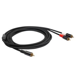 RCA Y Cable 1 RCA Male to 2 RCA Male Stereo Audio Cable Dual Shielded Gold Plated 16.4Ft Amplifier TV Mixer CD DVD Players Y Adapter Audio Cables NO5123