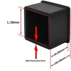 Brand  Square Chair Leg Caps Non-Slip Rubber Leg Tips Floor Protectors Furniture Table Covers Multi-size 8Pcs 12PCs 16Pcs