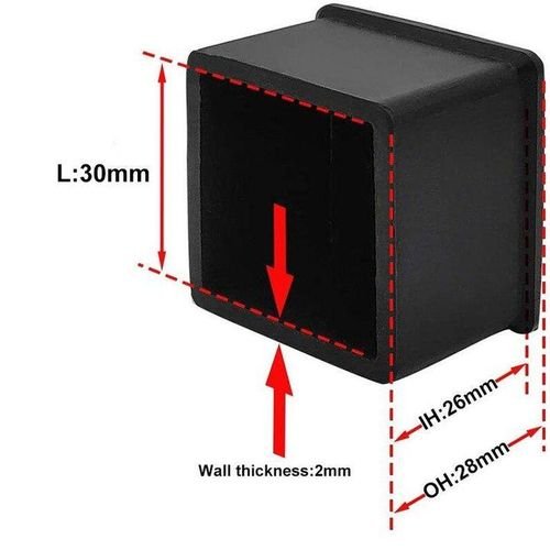 Brand Square Chair Leg Caps Non-Slip Rubber Leg Tips Floor Protectors Furniture Table Covers Multi-size 8Pcs 12PCs 16Pcs