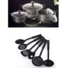 Set Of 3 Cooking Pot, Fry Pan And Spoons