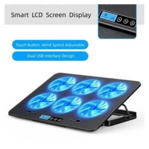 Ice Coorel Adjustable Laptop Notebook Stand With Cooling Fan & LCD Display