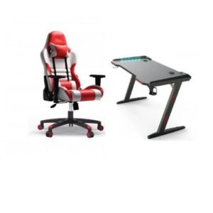 Executive Office Swivel Chair And Table With Led Lights Set
