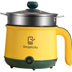 Electric Pot Pan Cooker Cooking Fry Stew 1.8L - Yellow