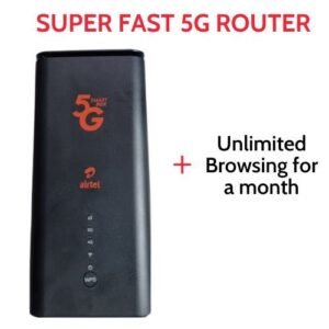 Airtel 5G LTE  WiFi Router With  Sim Card And Comes With Unlimited Browsing For A Month