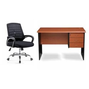 Manager Office Table And Mesh Swivel  Chair