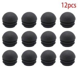 12 Pcs Round Furniture Feet End Blanking Insert Pads Table Chair Leg Tube Tip Caps Plugs Plastic Home Floor Protector