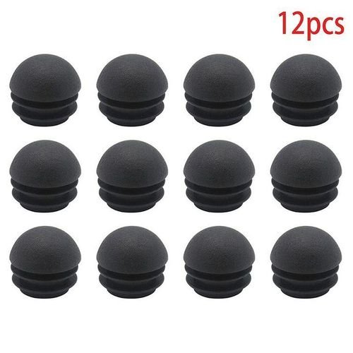 12 Pcs Round Furniture Feet End Blanking Insert Pads Table Chair Leg Tube Tip Caps Plugs Plastic Home Floor Protector