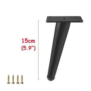 4/1PCS Metal Furniture Legs Black/Gold Oblique Straight For TV Cabinet Counter Foot Chair Sofa Tea Coffee Table Foot With Screws-150mm Oblique2
