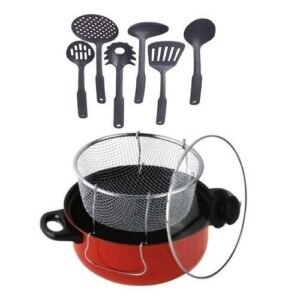 Manual Deep Fryer Non-Stick + 6 Set Of Non-Stick Spoon