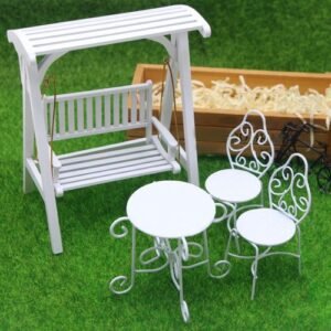 Dollhouse Garden Table Chair Set Fairy Garden Ornaments