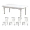5Pcs Mini Dollhouse Table Chair 1/12 Living Room Micro Landscape