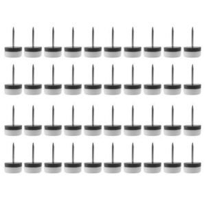 40Pcs Thickened Furniture Glide,NailOn Nylon Slider Pad Floor Protector for Wooden Leg Feet Of Chair Table Sofa18Mm or 0.7Inch,White